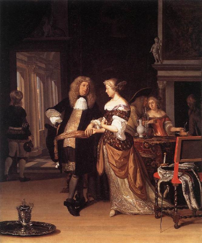 NEER, Eglon van der Elegant Couple in an Interior sh France oil painting art
